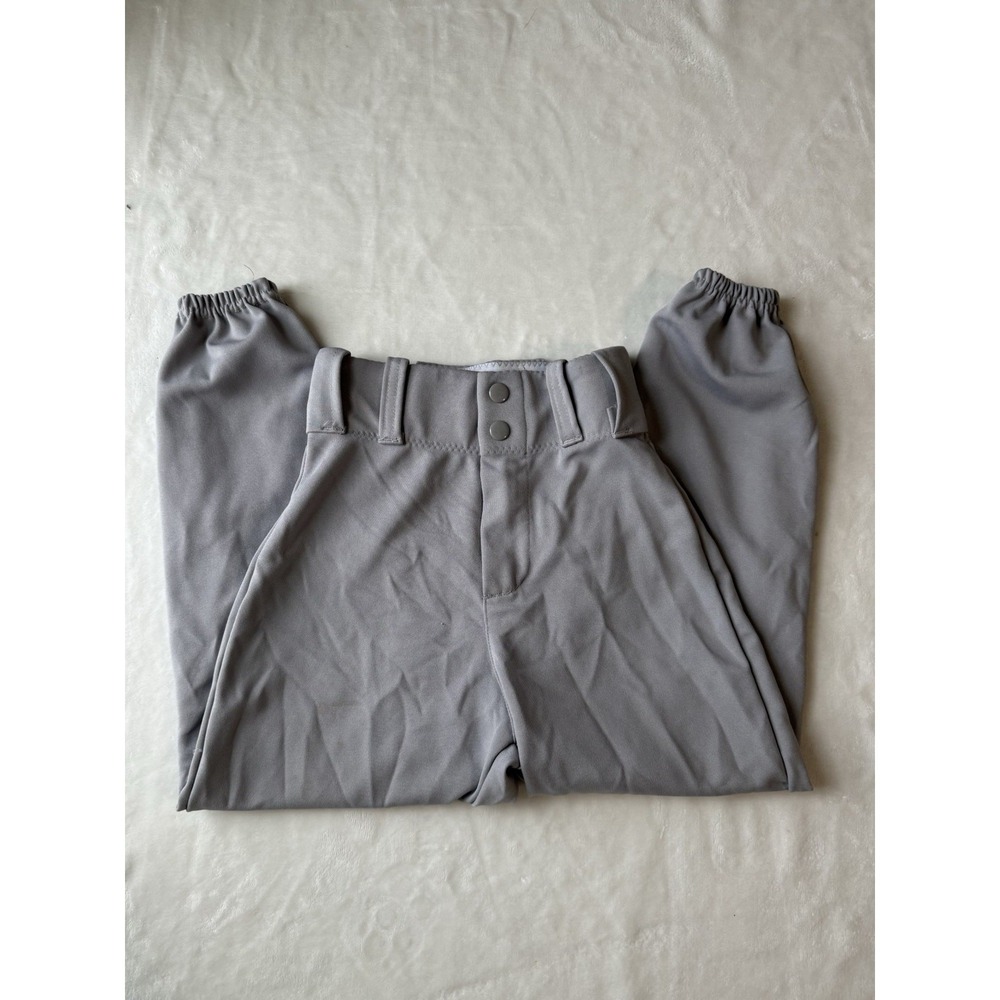 ALLESON ATHLETIC Baseball Pants‎ - Gray - Youth S - Elastic Drawstring Waist